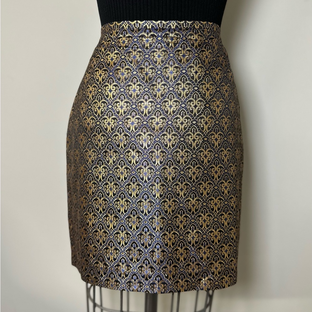 90’s Valentino Vzone Brocade Metallic Mini Skirt
